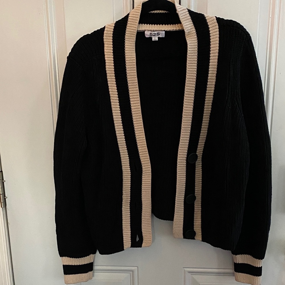525 America Black and Cream Cardigan